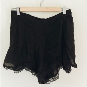 Black Lace Flowy Shorts